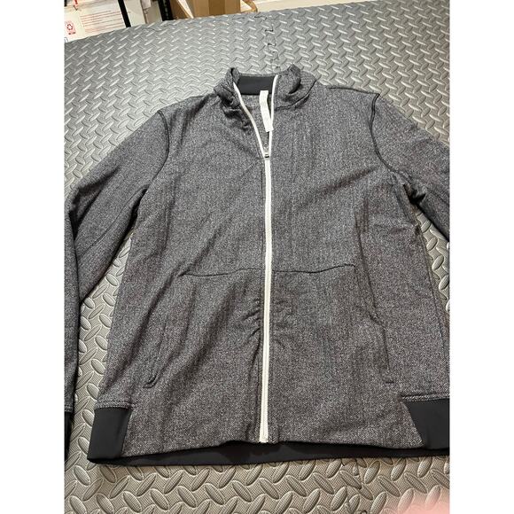 Lululemon Jacket Herringbone Mens Gray Athletic Track Sweatshirt Size XL - Picture 2 of 7